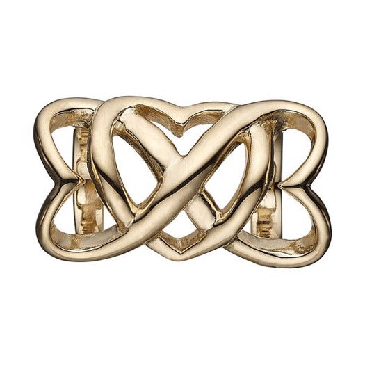 ETERNITY charm i forgyldt sølv fra Christina Jewelry & Watches med hjerteformet design til læderarmbånd.